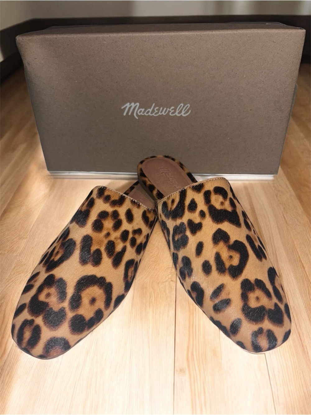 Madewell The Cory Mule Flats Slip On Leopard Calf Hair W 7